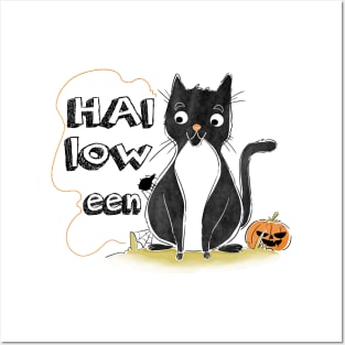 Cat halloween Posters and Art